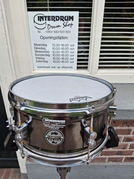 PDP 12 Black Nickel over Steel Snaredrum